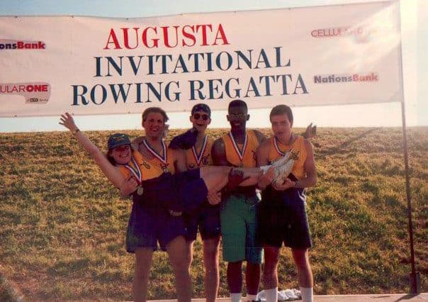 UTC rowers with medals at the Augusta Invitational.